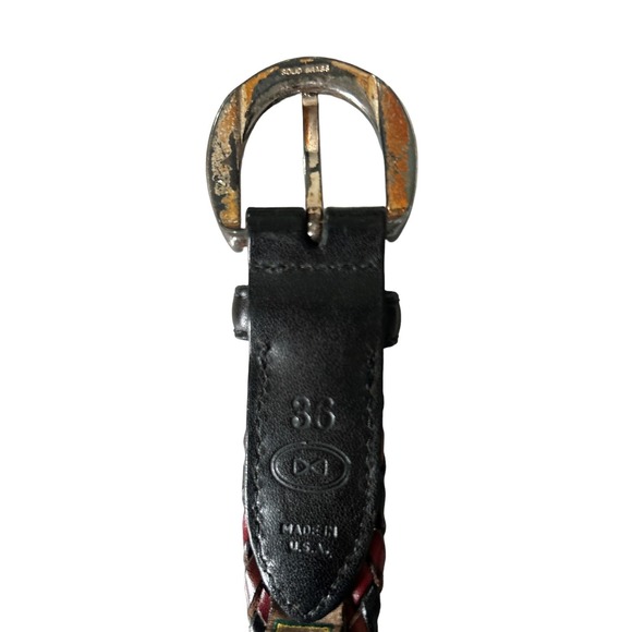 Trafalgar Men’s Size 36 Medium Vintage Leather Braided Belt - Picture 4 of 6